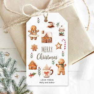 Étiquettes-cadeau Tag de Noël personnalisé avec cookies de Noël