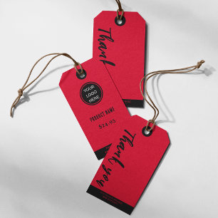 Étiquettes-cadeau Tag de prix élégant rouge et noir Petite entrepris
