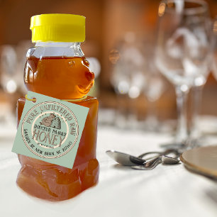 Étiquettes Cadeau Tag de produit d'ours de miel avec Skep Little Bea