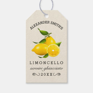 Étiquettes-cadeau Tag de suspension Limoncello fait maison Bouteil