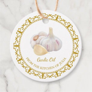 Étiquettes Cadeau Tag de suspension vintage à l'huile d'ail maison