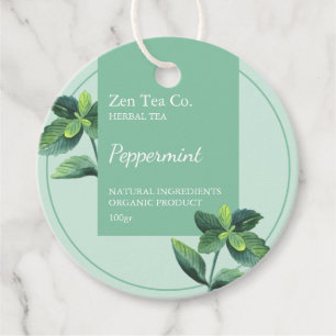 Étiquettes Cadeau Tag d'entreprise de thé à base de menthe