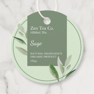 Étiquettes Cadeau Tag d'entreprise Sage Herbal Tea