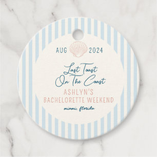 Étiquettes Cadeau Tag dernier Toast On the Coast Bachelorette Favor