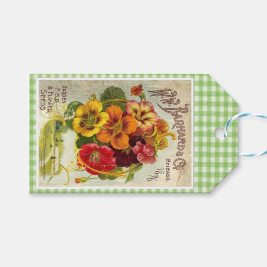 Étiquettes-cadeau Tag design 3 vintage Garden Seed (Devant (Horizontal))