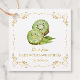 Étiquettes Cadeau Tag du Carré de jambe de Kiwi fait maison vintage
