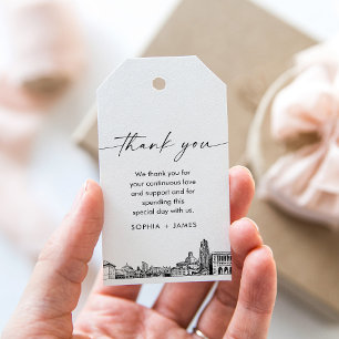 Étiquettes-cadeau Tag du Mariage Skyline de Pittsburgh Favor