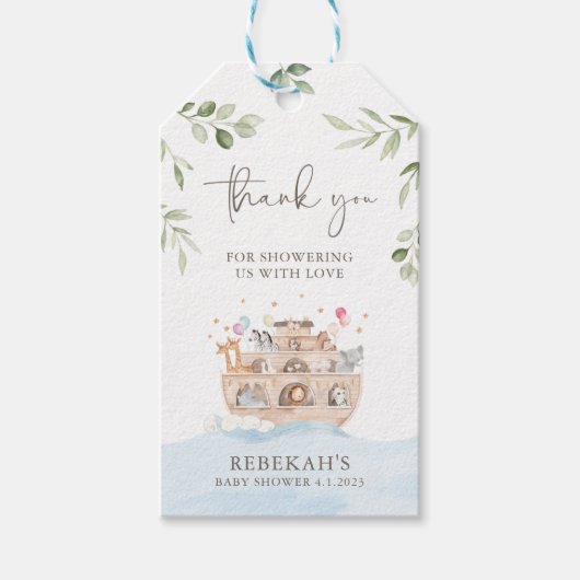 Étiquettes-cadeau Tag du Merci d'arche de Noah (Devant)