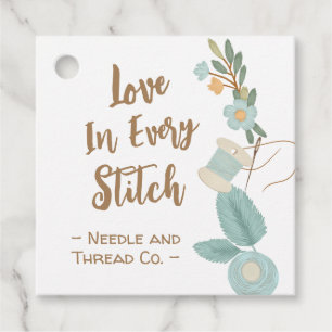 Étiquettes Cadeau Tag Fleur Brodée Faisant Fusion À La Main Avec Amo