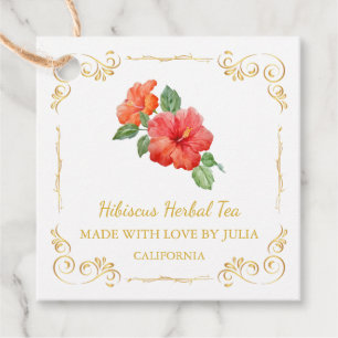 Étiquettes Cadeau Tag Hang du Carré de thé Hibiscus maison vintage