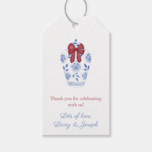 Étiquettes-cadeau Tag hiver Rouge Bow Ginger Jar Fête des mariées Fa