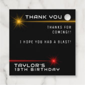 Étiquettes Cadeau Tag laser Neon fête d'anniversaire Merci (Dos)