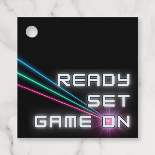 Étiquettes Cadeau Tag laser Neon fête d'anniversaire Merci (Devant)