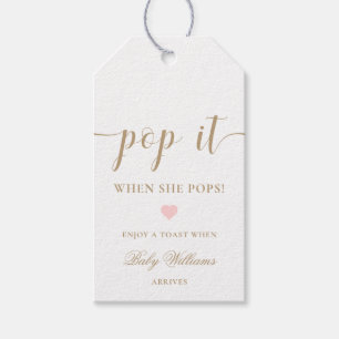 Étiquettes-cadeau Tag Leyton Gold Modern Minimal Pop It Champagne