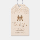 Étiquettes-cadeau Tag Mariage chinois élégant double bonheur (Devant)