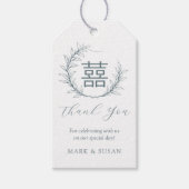 Étiquettes-cadeau Tag Mariage chinois moderne double bonheur (Devant)