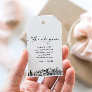 Étiquettes-cadeau Tag Mariage Skyline de Salt Lake City Merci Favor