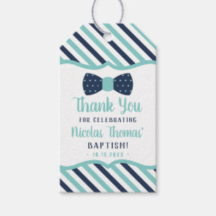 Étiquettes-cadeau Tag, Marine, Turquoise, Baptême