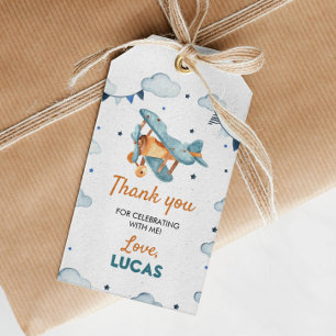 Étiquettes-cadeau Tag Merci avion