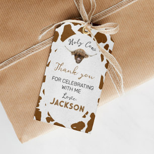 Étiquettes-cadeau Tag Merci d'anniversaire de la vache Highland