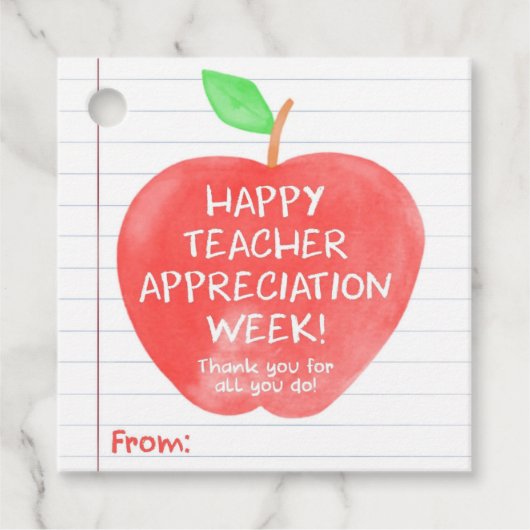 Étiquettes Cadeau Tag Merci d'appréciation de l'enseignant (Devant)