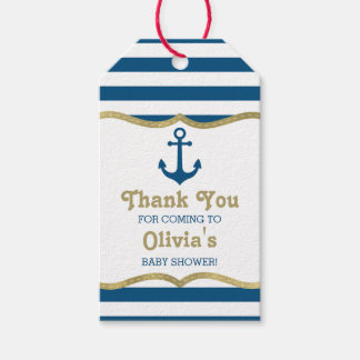 Étiquettes-cadeau Tag Merci nautique, Ancre, Faux Foil