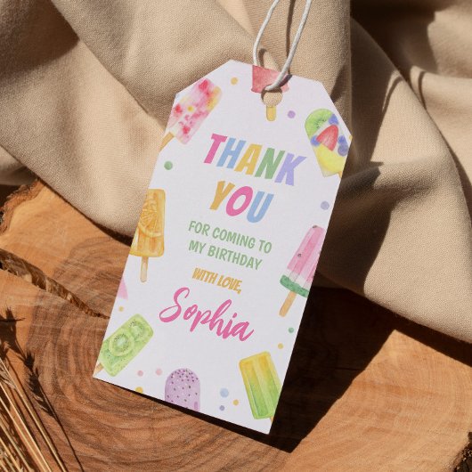 Étiquettes-cadeau Tag Merci Popsicle Baby shower d'anniversaire