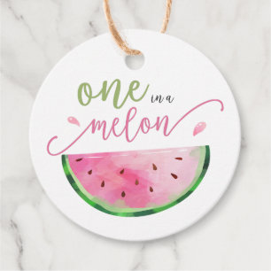 Étiquettes Cadeau Tag One in a Melon Watermelon Favor