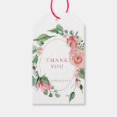 Étiquettes-cadeau Tag Rose floral vert (Devant)