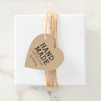Tag simple et rustique fait à la main avec amour K