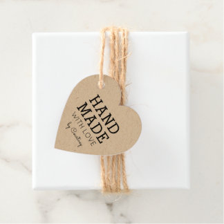 Étiquettes Cadeau Tag simple et rustique fait à la main avec amour K
