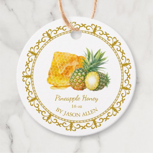Étiquettes Cadeau Tag vintage ananas miel miel (Devant)