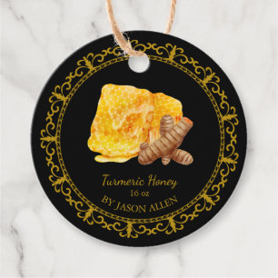 Étiquettes Cadeau Tag vintage de miel Turmeric infusé de miel Hang