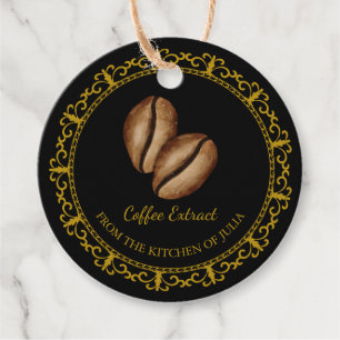 Étiquettes Cadeau Tag vintage fait maison extrait de café Hang