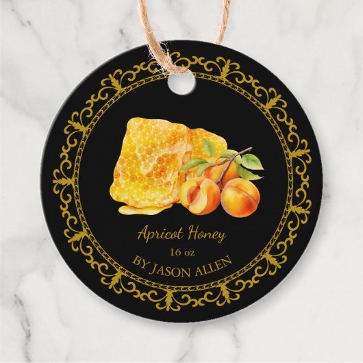 Étiquettes Cadeau Tag vintage Honeypeb Apricot Infused Honey Hang (Devant)