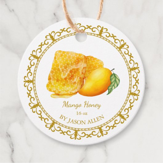 Étiquettes Cadeau Tag vintage Honeypeb Mango Infusé Honey Hang (Devant)