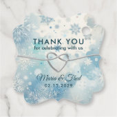 Étiquettes Cadeau Tag Winter Wonderland Wedding Favor (Dos)