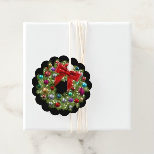 Étiquettes Cadeau Tag-Wreath (En situation)