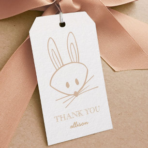 Étiquettes-cadeau Tags Cadeau personnalisé lapin de bois