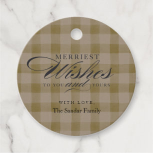 Étiquettes Cadeau Tags Cadeau Rustique Plaid Moderne Autour Personna