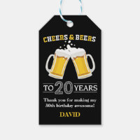 Tags Cadeaux Cheers and Beers to 20 Years