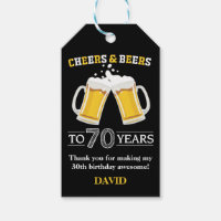 Tags cadeaux Cheers and Beers to 70 Years