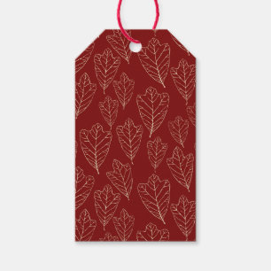 Étiquettes-cadeau Tags cadeaux Feuille en chêne contemporain