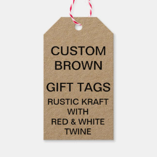 Étiquettes-cadeau Tags Cadeaux Kraft personnalisés Red Twin