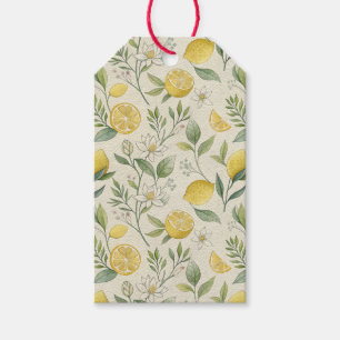 Étiquettes-cadeau Tags cadeaux Motifs citrons et fleurs