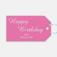 Tags cadeaux Sunset Pink Birthday