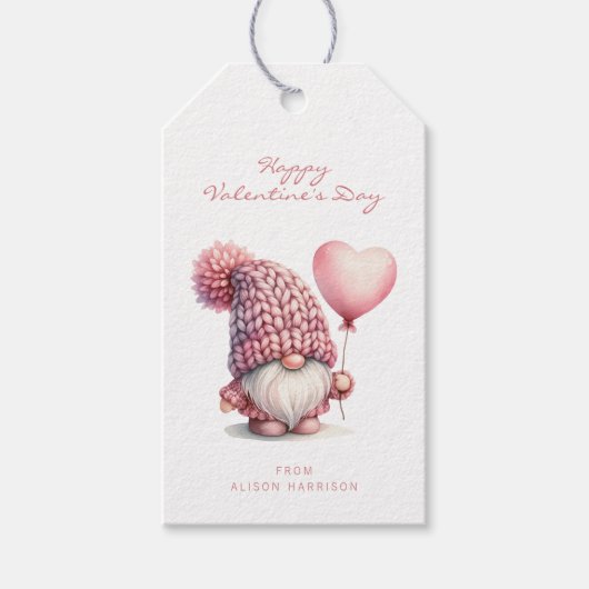 Étiquettes-cadeau Tags cadeaux Valentine Gnome (Devant)