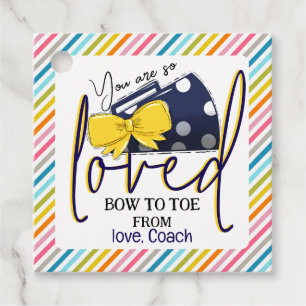 Étiquettes Cadeau Tags Cheer Bow et Megaphone Gift pour CheerLeaders