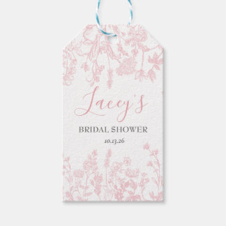 Étiquettes-cadeau Tags de faveur de la Chinoiserie rose, Tags de pré
