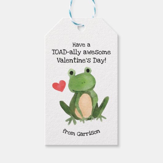 Étiquettes-cadeau Tags de la Saint-Valentin pour Toad-ally (Devant)
